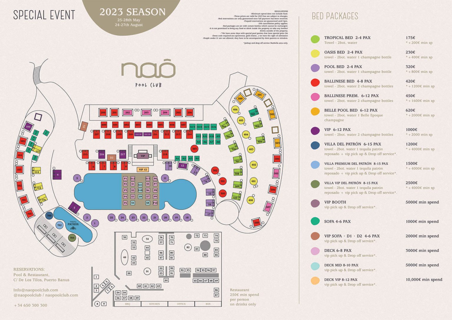 Bookings Naô Pool Club